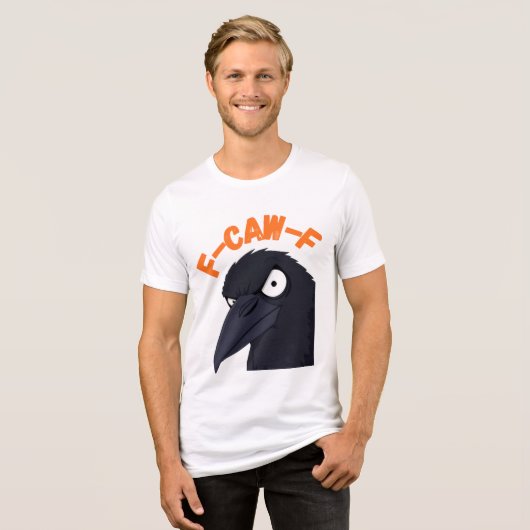 Funny Angry Crow “F CAW F” T-Shirt Design (Voorkant volledig)