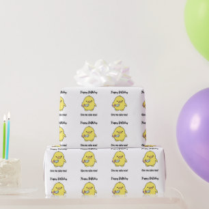 Funny Angry Duck Birthday Cadeaupapier