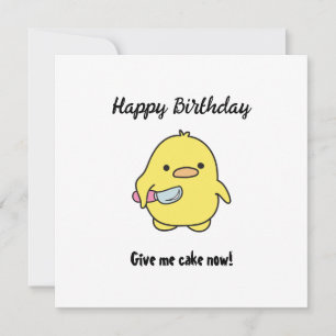 Funny Angry Duck Birthday Feestdagenkaart