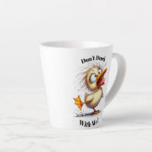 Funny Angry Duck Latte Mug - "Don't Duck With Me! Latte Mok (Rechterhoek)