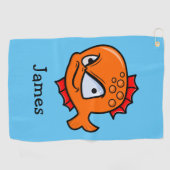 Funny Angry Goldfish Golfhanddoek (Horizontaal)