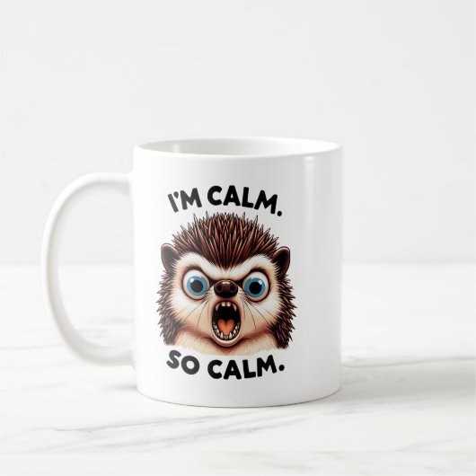 Funny Angry Hedgehog Mug – “I’m Calm. So Cam.” Sar Koffiemok