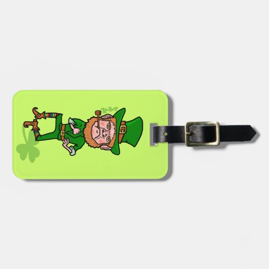 Funny Angry Lucky Irish Leprechaun Bagagelabel (Voorkant horizontaal)