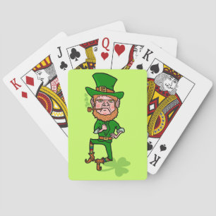 Funny Angry Lucky Irish Leprechaun Pokerkaarten