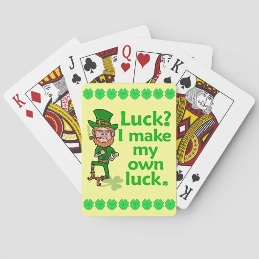 Funny Angry Lucky Irish Leprechaun Speelkaarten (Achterkant)