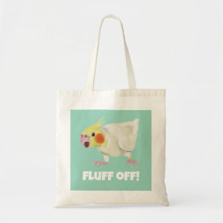 Funny Angry Lutino Cockatiel Fluff Off Pet Parrot Tote Bag