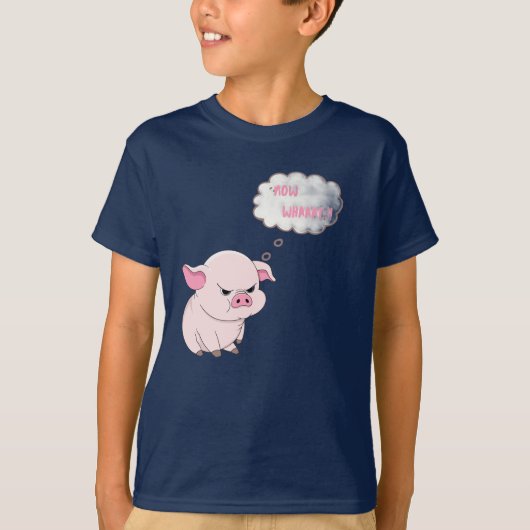 ​Funny Angry Pig Now Whaaat Kids T-Shirt (Voorkant)