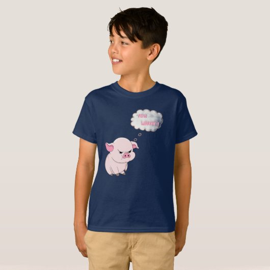 Funny Angry Pig Now Whaaat Kids T-Shirt (Voorkant volledig)