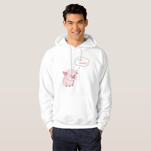 Funny Angry Pig Now Whaat Pullover Hoodie (Voorkant volledig)