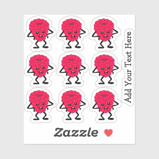 Funny Angry Raspberry Cartoon - Aangepast Sticker (Vel)