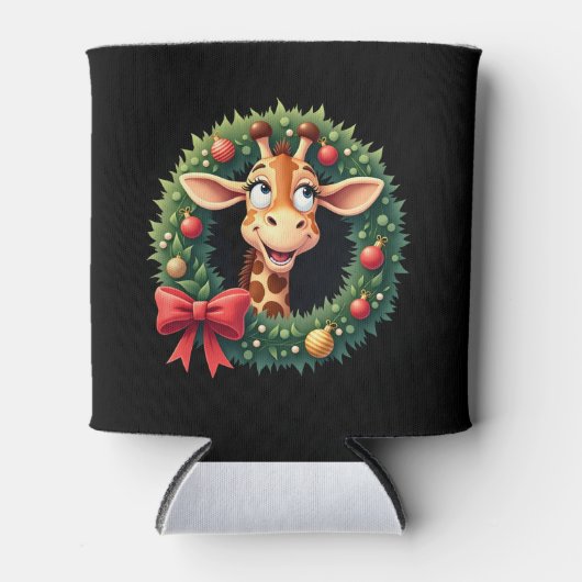 Funny Animal Giraffe Meme Face Festive Xmas T-Shir Blikjeskoeler (Voorkant)