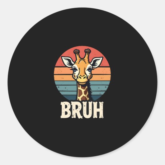 Funny Animal Giraffe Meme Face Festive Xmas T-Shir Ronde Sticker (Voorkant)