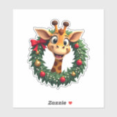 Funny Animal Giraffe Meme Face Festive Xmas T-Shir Sticker (Vel)