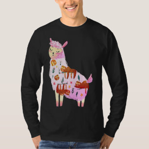 Funny Animal Llama Sloth Cute T-shirt