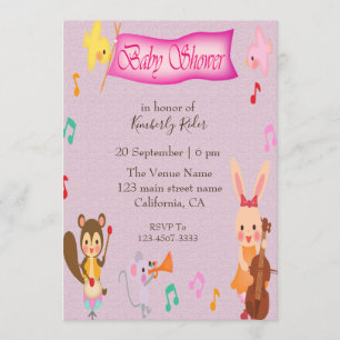 Funny Animal Musical Baby Shower-uitvindingen Kaart