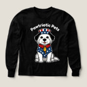 Funny animal Pawtriotic Pets Dog Cat Long Sleeve  (Voorkant)