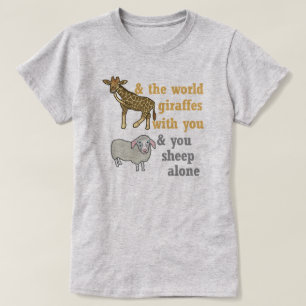 Funny Animal Pun, Giraffe en schapen T-shirt