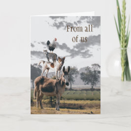 Funny Animal Pyramid Group Wenskaart Kaart