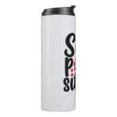 Funny Animal Stay Pawsitive Typography Thermosbeker (Gedraaid links)