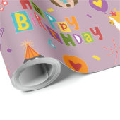 Funny Animals Happy Birthday Cadeaupapier (Rol Hoek)