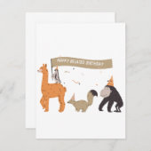 Funny Animals Late Birthday Kaart (Voorkant / Achterkant)