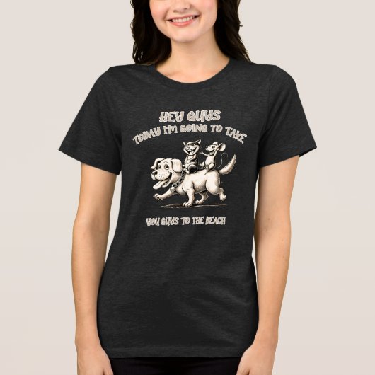Funny animals Tri-Blend shirt (Voorkant)