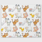 Funny Animals Wrapping Paper Cadeaupapier (Vlak)