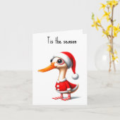 Funny Animé Canard carte de Noël (Fleur jaune)