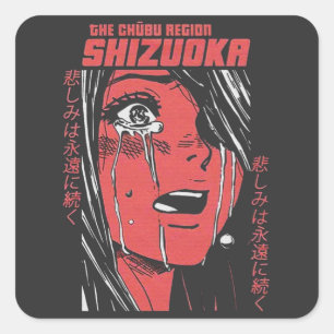Funny Anime Girl Japanse Otaku Manga Japan Vierkante Sticker