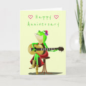 Funny Anniversaire Carte Frog Guitare Joueur (Devant)