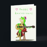Funny Anniversaire Carte Joyeux Guitare Frog<br><div class="desc">Guitare Joueur Fête Frog Funny Anniversaire Cartes Dessin Dessin Peinture MIGNED Design - Personnalisable</div>