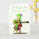 Funny Anniversaire Carte Joyeux Guitare Frog<br><div class="desc">Guitare Joueur Fête Frog Funny Anniversaire Cartes Dessin Dessin Peinture MIGNED Design - Personnalisable</div>