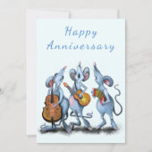 Funny Anniversaire Carte Souris Musique Band (Devant)