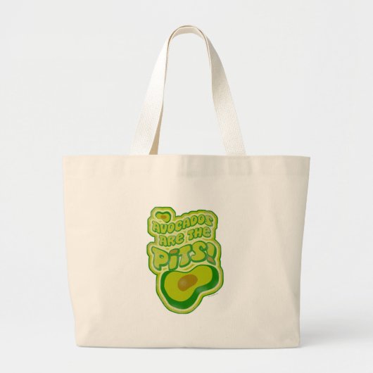 Funny Anti-Avocado het slogan-ontwerp van Pits Grote Tote Bag (Voorkant)