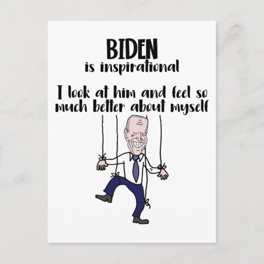 Funny anti Biden Puppet Inspiron Satire Briefkaart (Voorkant)