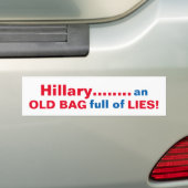FUNNY ANTI-HILLARY OLD BAG BUMPERSTICKER (Op auto)