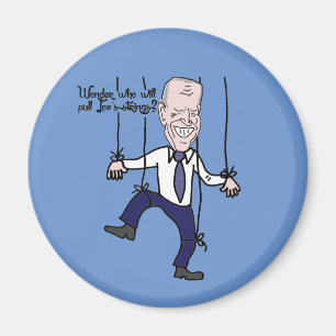 Funny Anti Joe Biden Puppet Politieke Cartoon Magneet