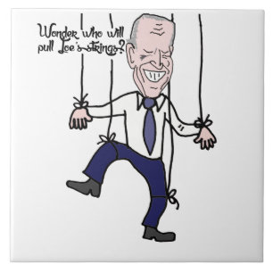 Funny Anti Joe Biden Puppet Politieke Cartoon Tegeltje