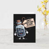 Funny Anti Meeting Elixir Retro Cartoon Office H  Kaart (Gele Bloem)