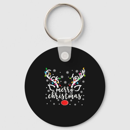 Funny Anti Trump Christmas Reindeer Funny Feminist Sleutelhanger (Voorkant)