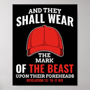 Funny Anti-Trump Mark of the Beast Red Pet Liberal Poster