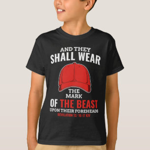 Funny Anti-Trump Mark of the Beast Red Pet Liberal T-shirt
