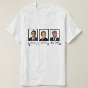 Funny Anti-Trump "Obama Mama Ding-Dong" zwarte tek T-shirt