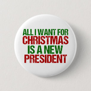 Funny Anti Trump Policies Kerstmis Ronde Button 5,7 Cm