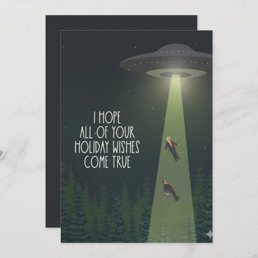 Funny Anti-Trump UFO take our leaders Alien Feestdagenkaart (Voorkant / Achterkant)