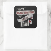 Funny Anti Valentines Day Happy Obligated Gesture  Vierkante Sticker (Tas)