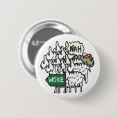 Funny Anti Woke Sheep Ronde Button 5,7 Cm (Voorkant /achterkant)