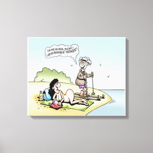 Funny "Antinudist" Canvas Print (Voorkant)