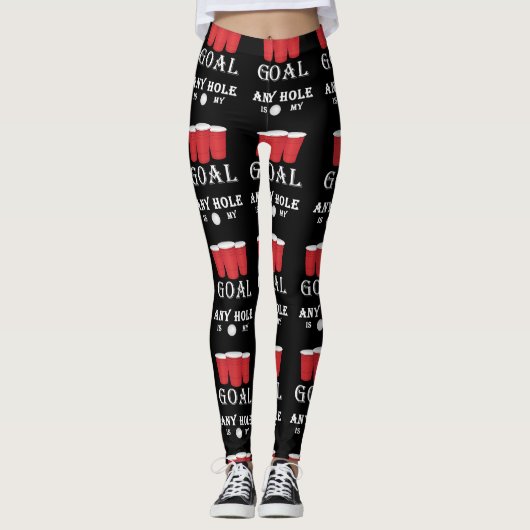 Funny any Hole is m'n vriend fat beer pong Leggings (Voorkant)