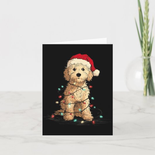 Funny Ao Christmas Graphics Dog Lights Lover  Kaart (Voorkant)